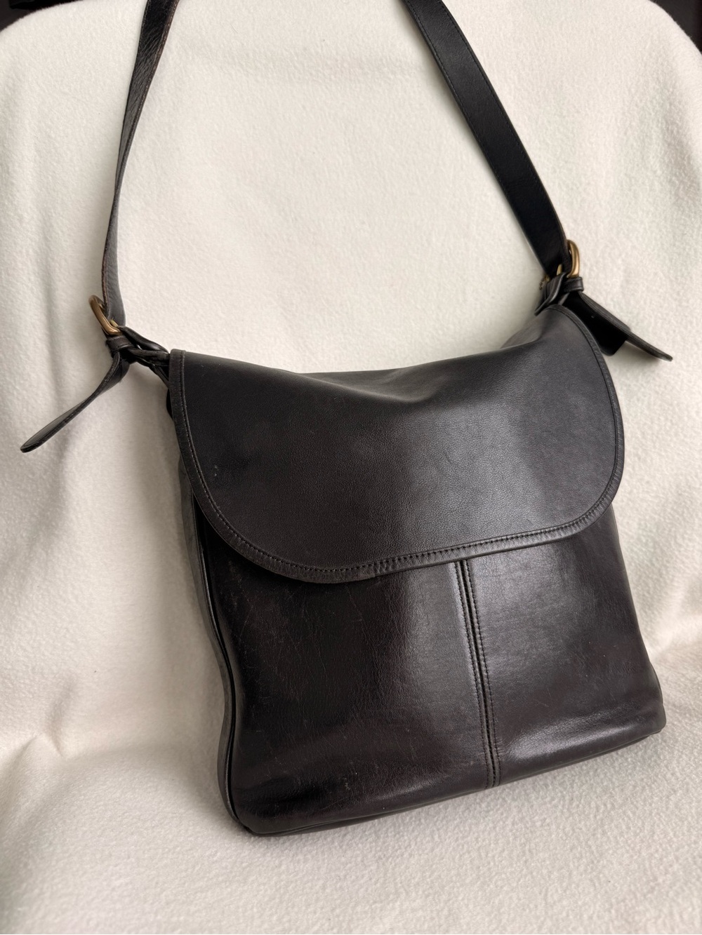 Coach Black Leather Flap Shoulder Bag